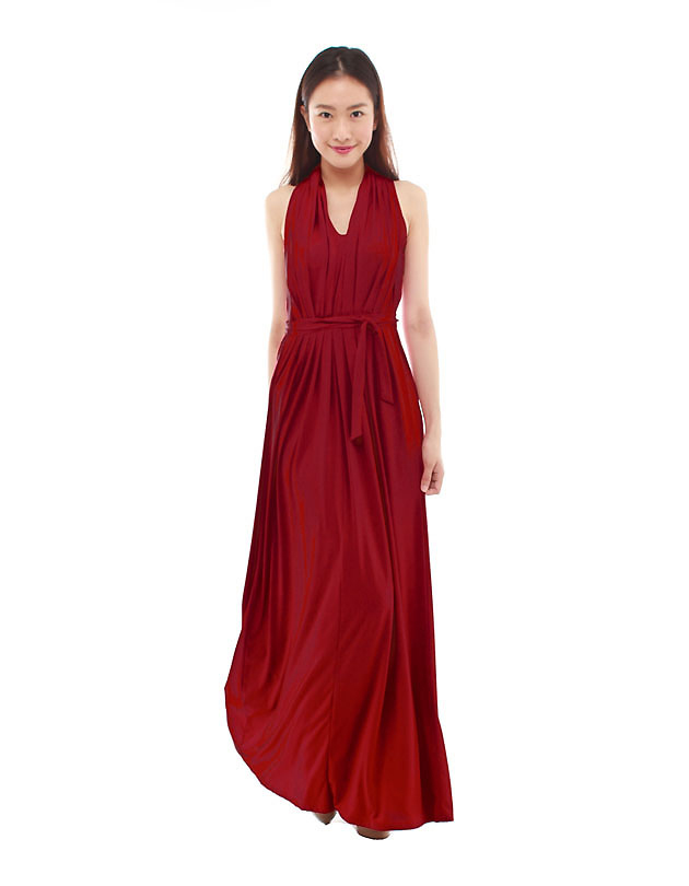 Marilyn Maxi Dress in Maroon